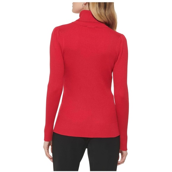 DKNY Women’s Scarlett Solid Ribbed Turtleneck Sweater - Picture 5 of 12